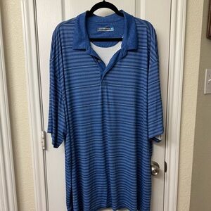 Roundtree & Yorke Navy Striped Polo Shirt